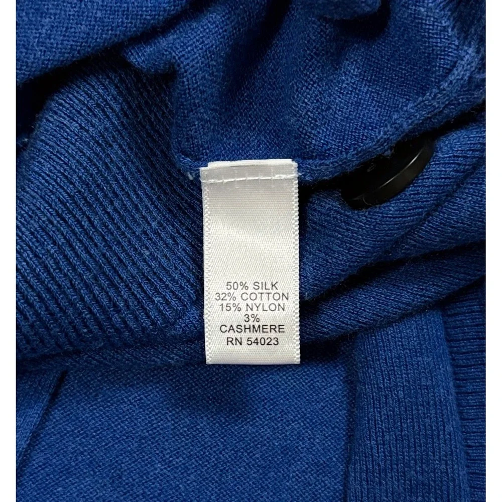 Banana Republic silk cashmere blend blue knit v neck cardigan sweater men large